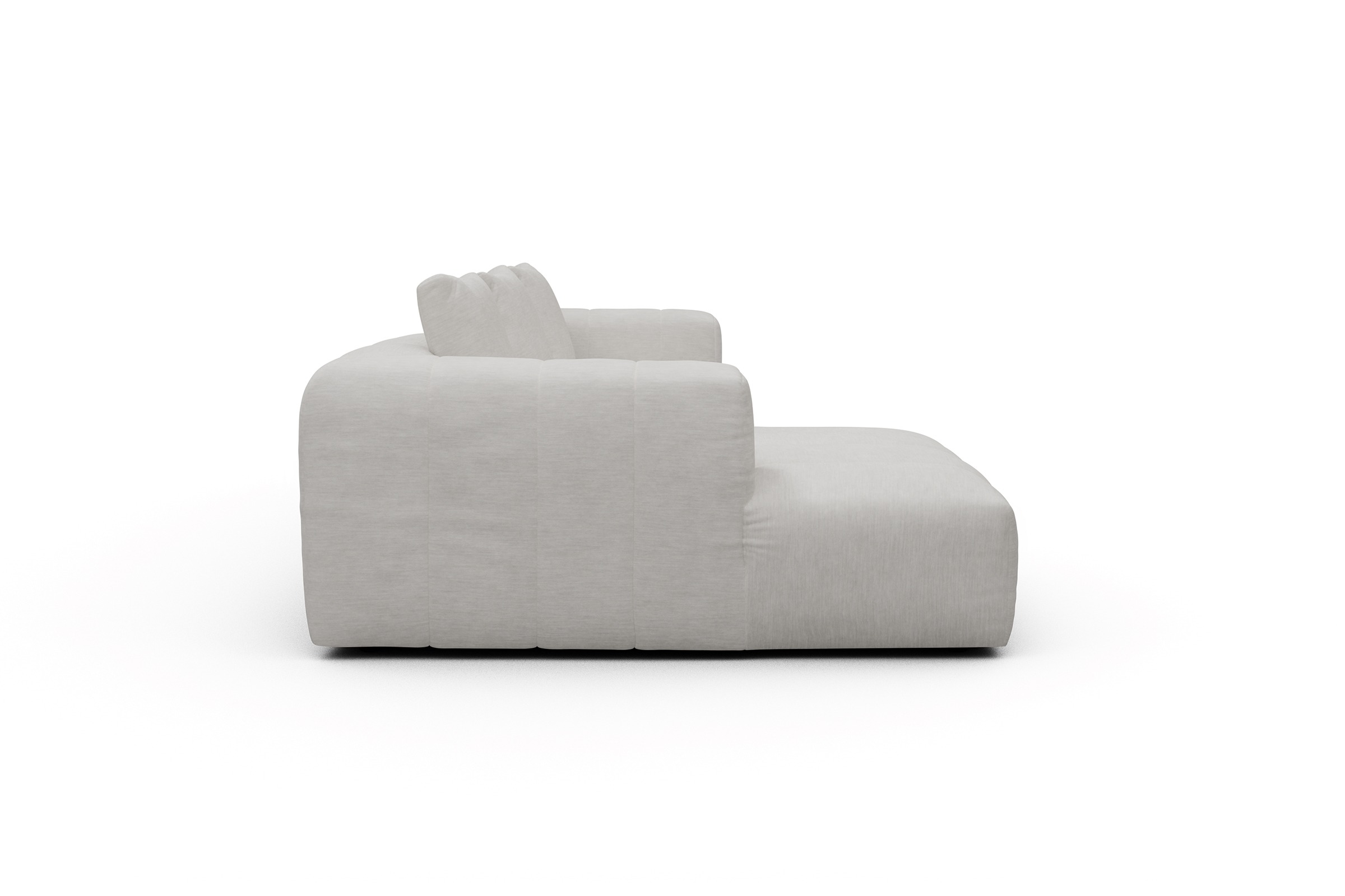 Ecksofa Hugo 2,5-Sitzer Armlehne rechts mit Chaiselongue Vivus-Dusty-Off-White