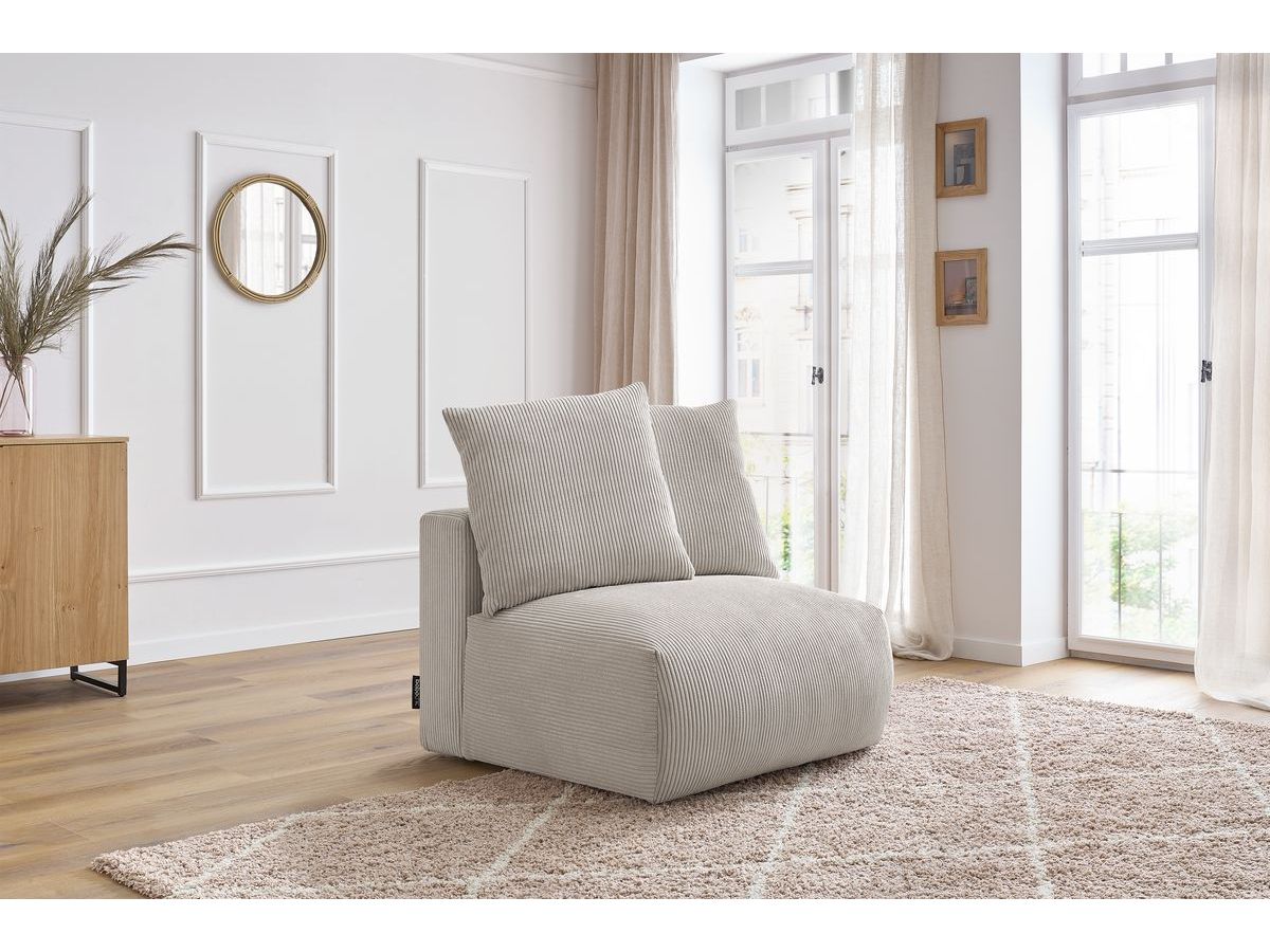 Bobochic Voltaire Sofamodul 1-Sitzer 90 × 100 cm Cordsamt Beige
