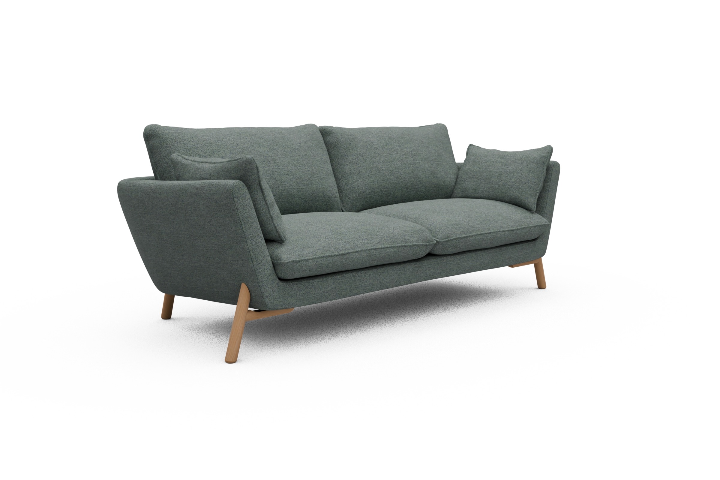 Sofa Emil 3-Sitzer Beinfarbe Eiche Natur Carreno-Ice-Blue