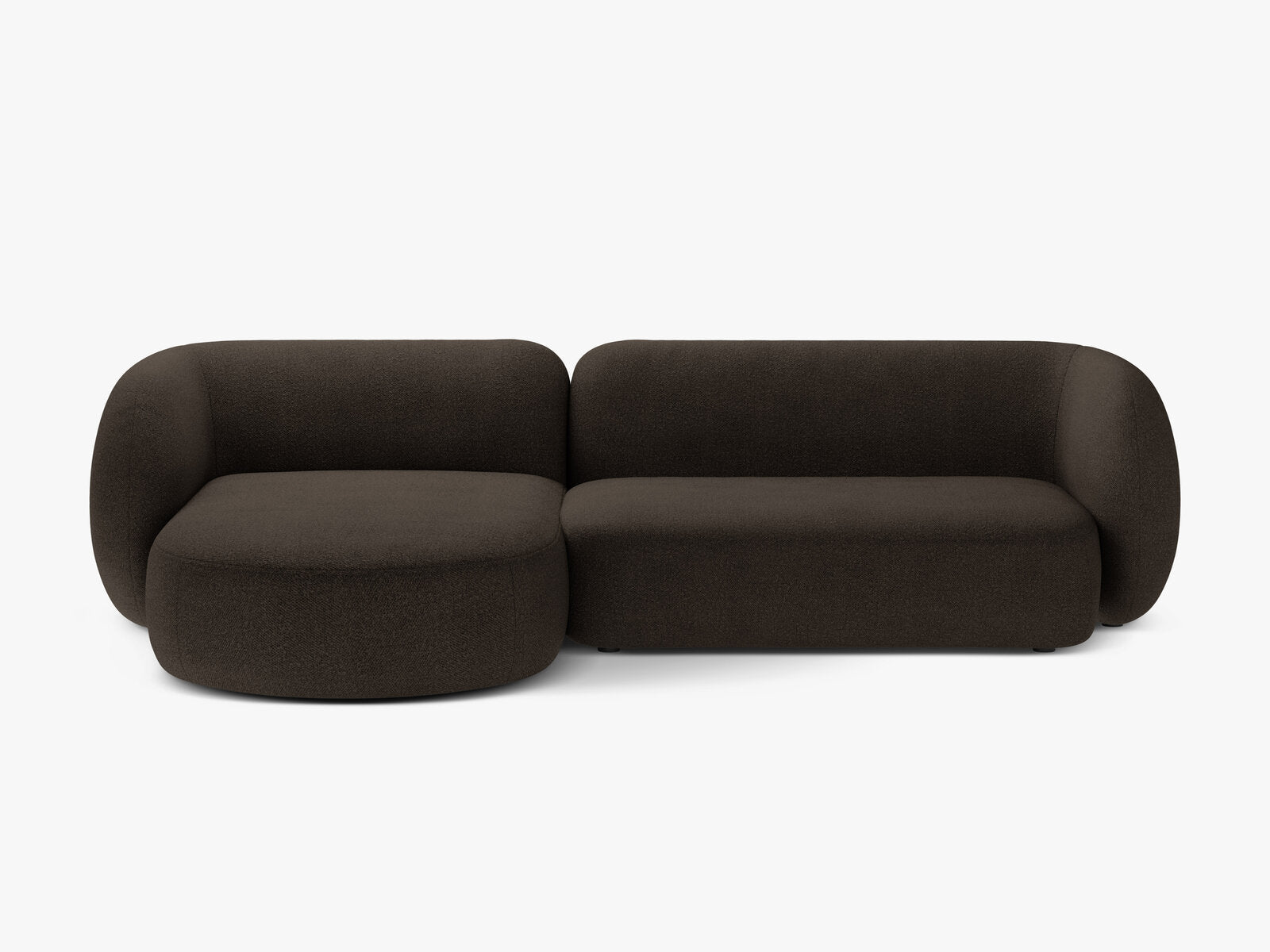 Micadoni Ecksofa Kate 3-Sitzer Links Boucle Baloo Braun