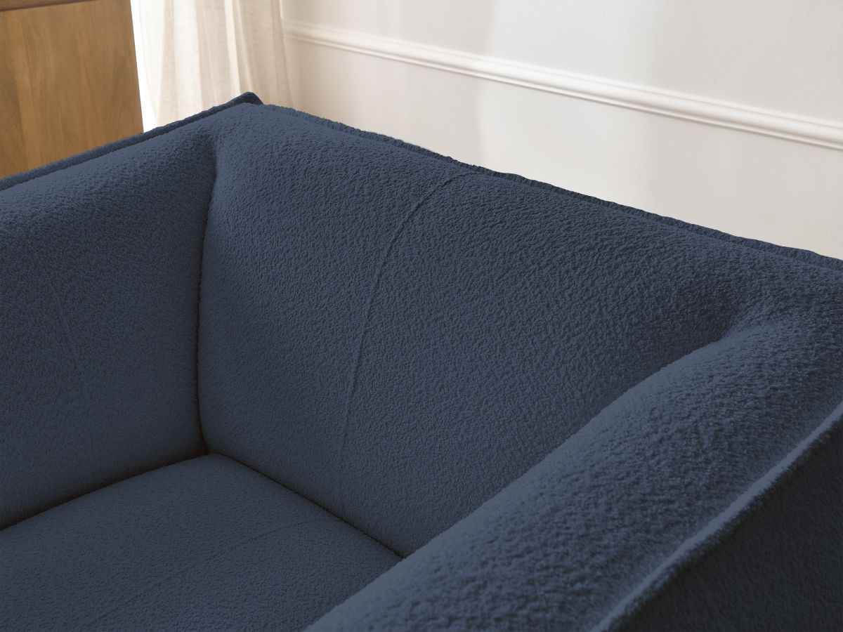 Bobochic Giorgia Sessel Bouclé-Stoff Dunkelblau