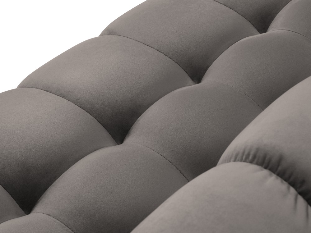 Cosmopolitan Design Symmetrisches Ecksofa Bali 6-Sitzer Samt Bluvel Hellgrau Beine Gold