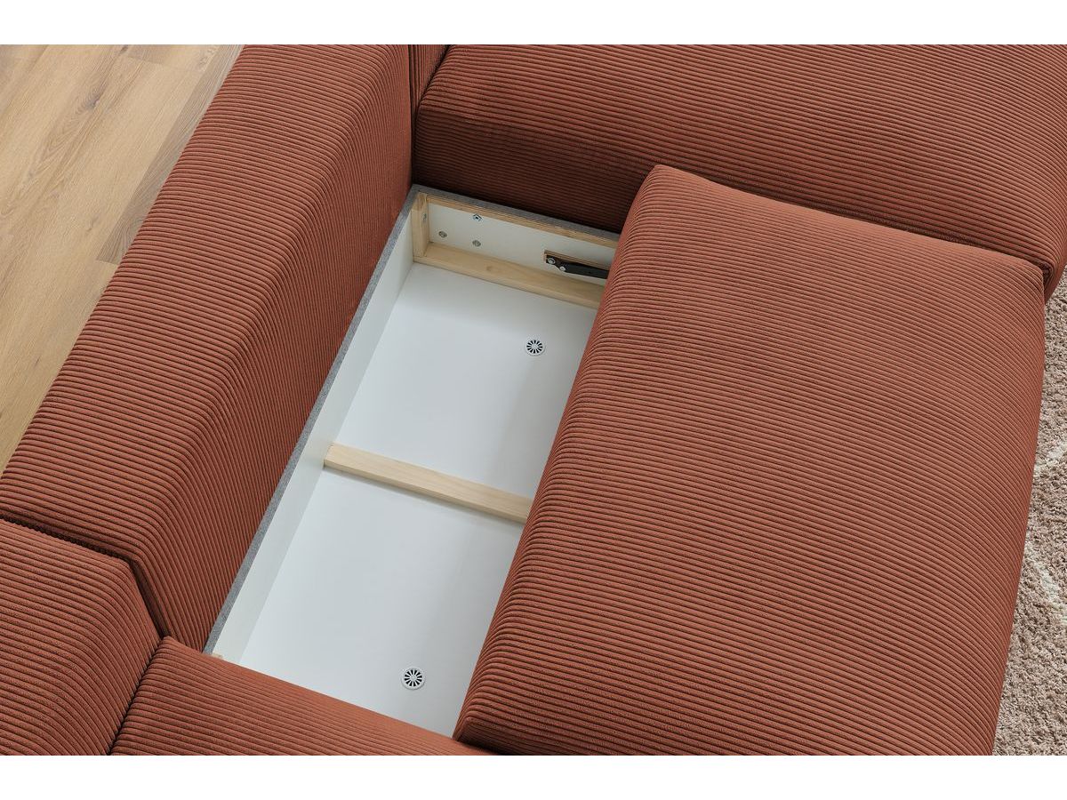 Bobochic Voltaire Wohnlandschaft 420 × 165 cm Cordsamt Orange