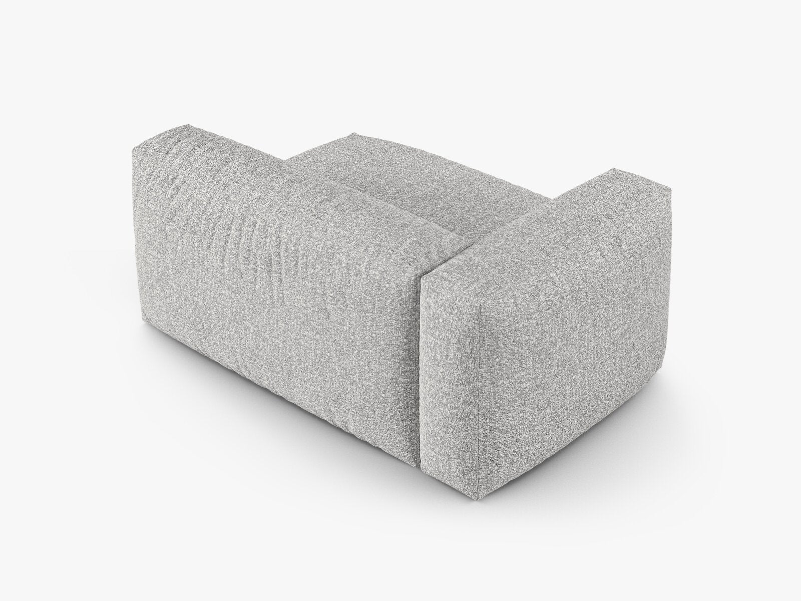 Micadoni Eckmodul mit Armlehne Martina 1-Sitzer Groß 90cm Sitztiefe Links Boucle Monet Silber