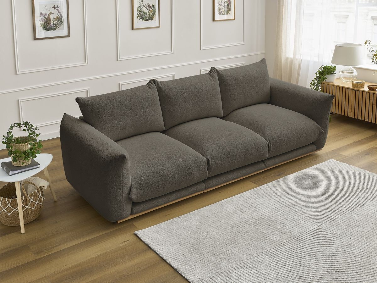 Bobochic Ernest Sofa 3-Sitzer 266 × 106 cm Bouclé-Stoff Braun