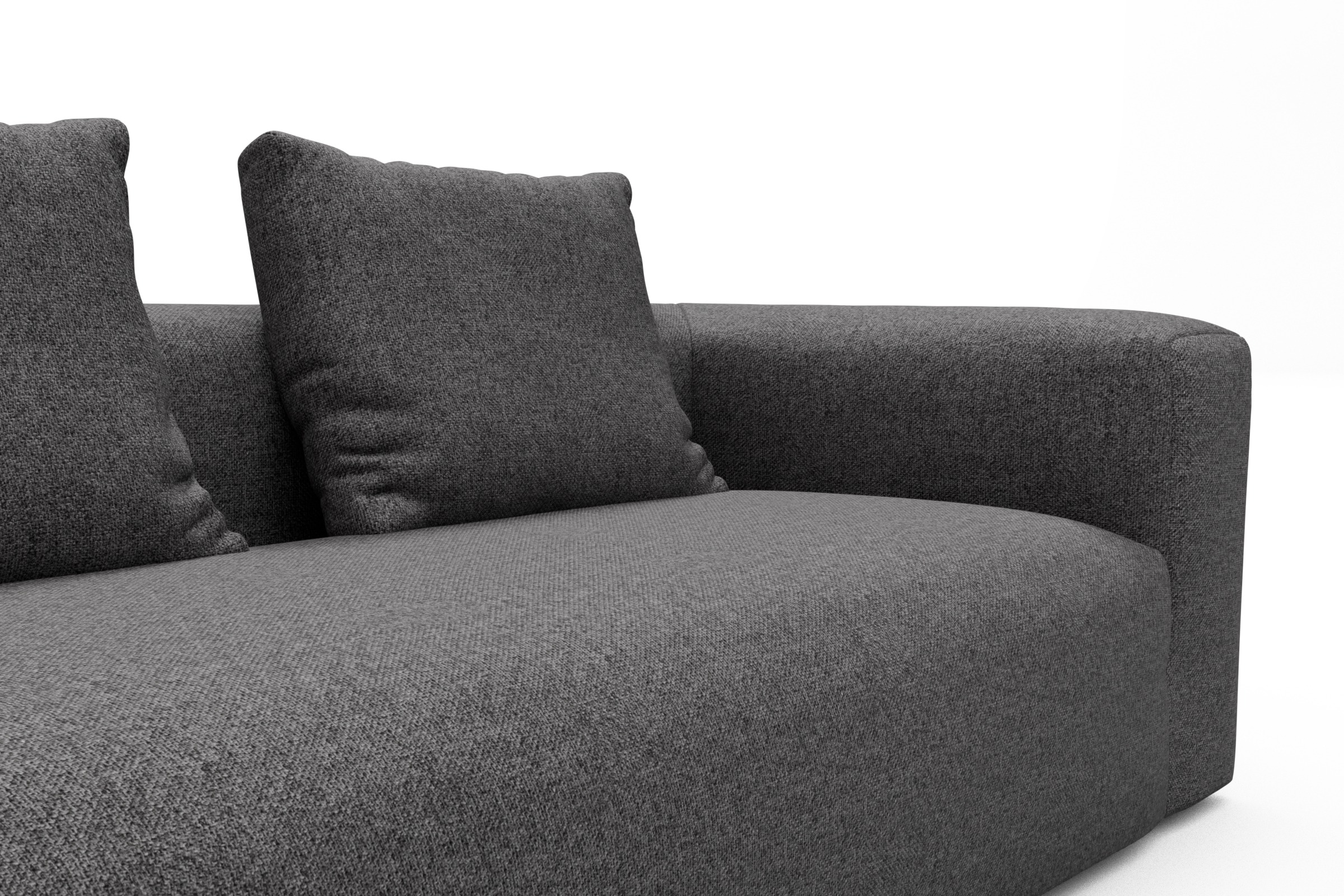Wohnlandschaft Fred mit 2-Sitzer und Chaiselongue beidseitig Sama-Antracite
