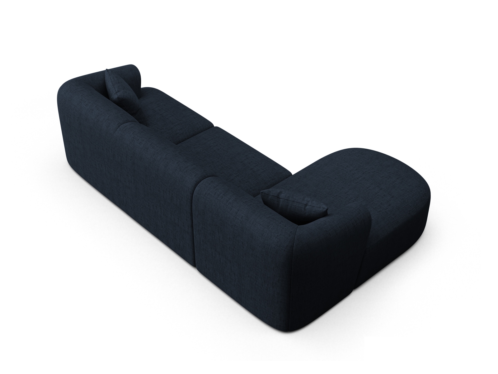 Cosmopolitan Design Ecksofa Campi 4-Sitzer Strukturierter Stoff Moly Königsblau Links