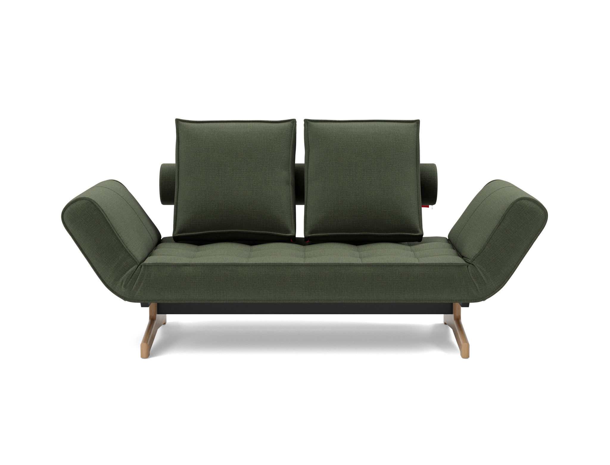 Tagesbett Ghia Chenille Esina 413-Olive-Green Beine Eiche
