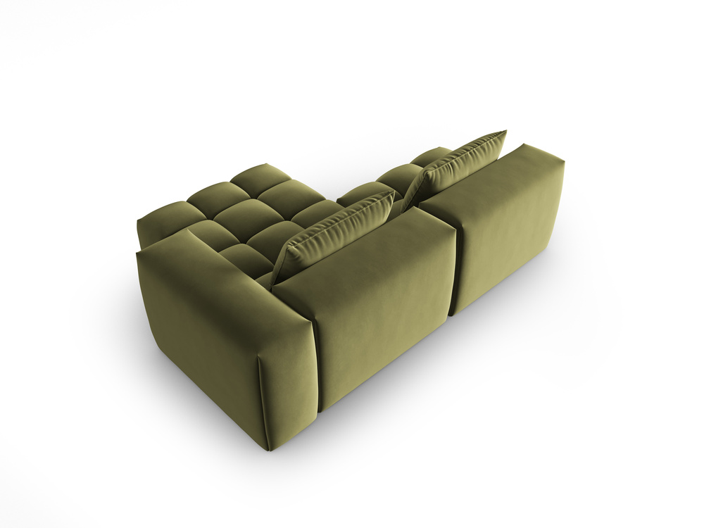 Cosmopolitan Design Ecksofa Verona 3-Sitzer offen Samt Casino Hellgrün Rechts