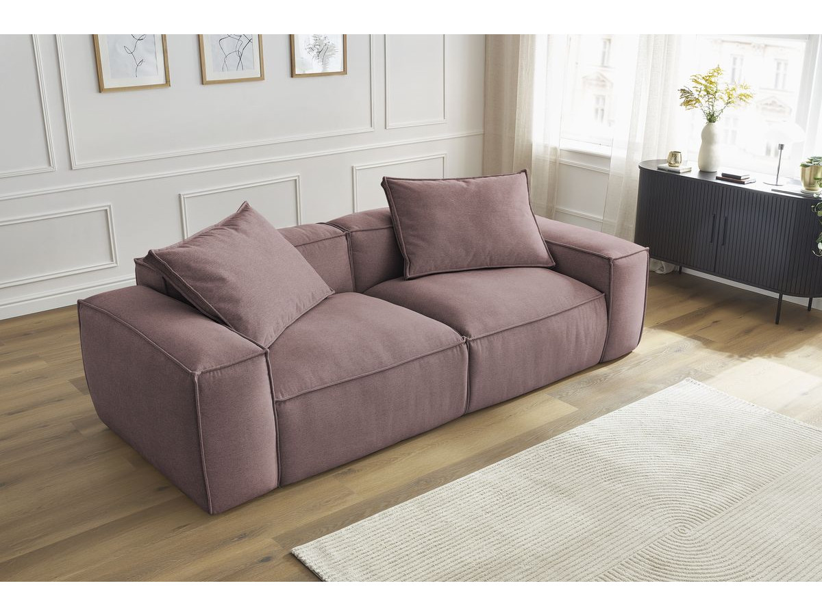 Bobochic Boheme Sofa 3-Sitzer Melange-Stoff Rosa