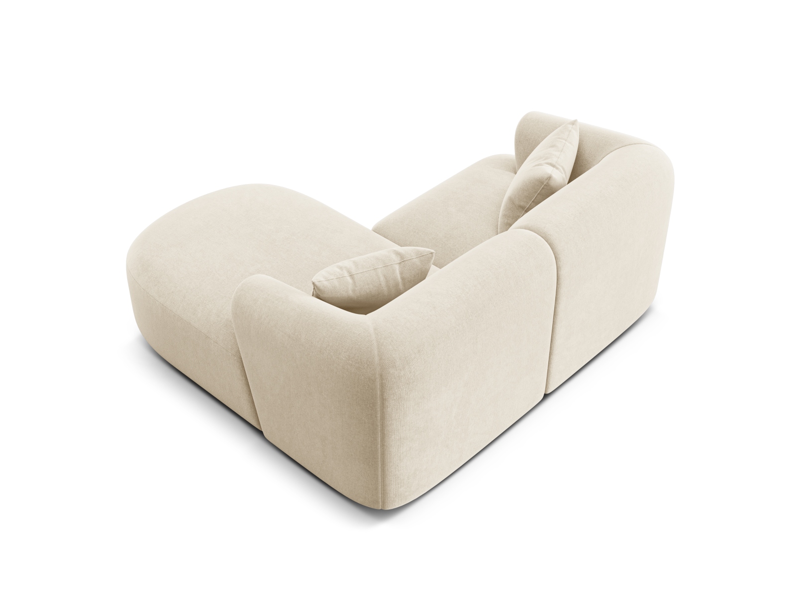 Cosmopolitan Design Ecksofa Campi 3-Sitzer Samt Vogue Helles Beige Rechts