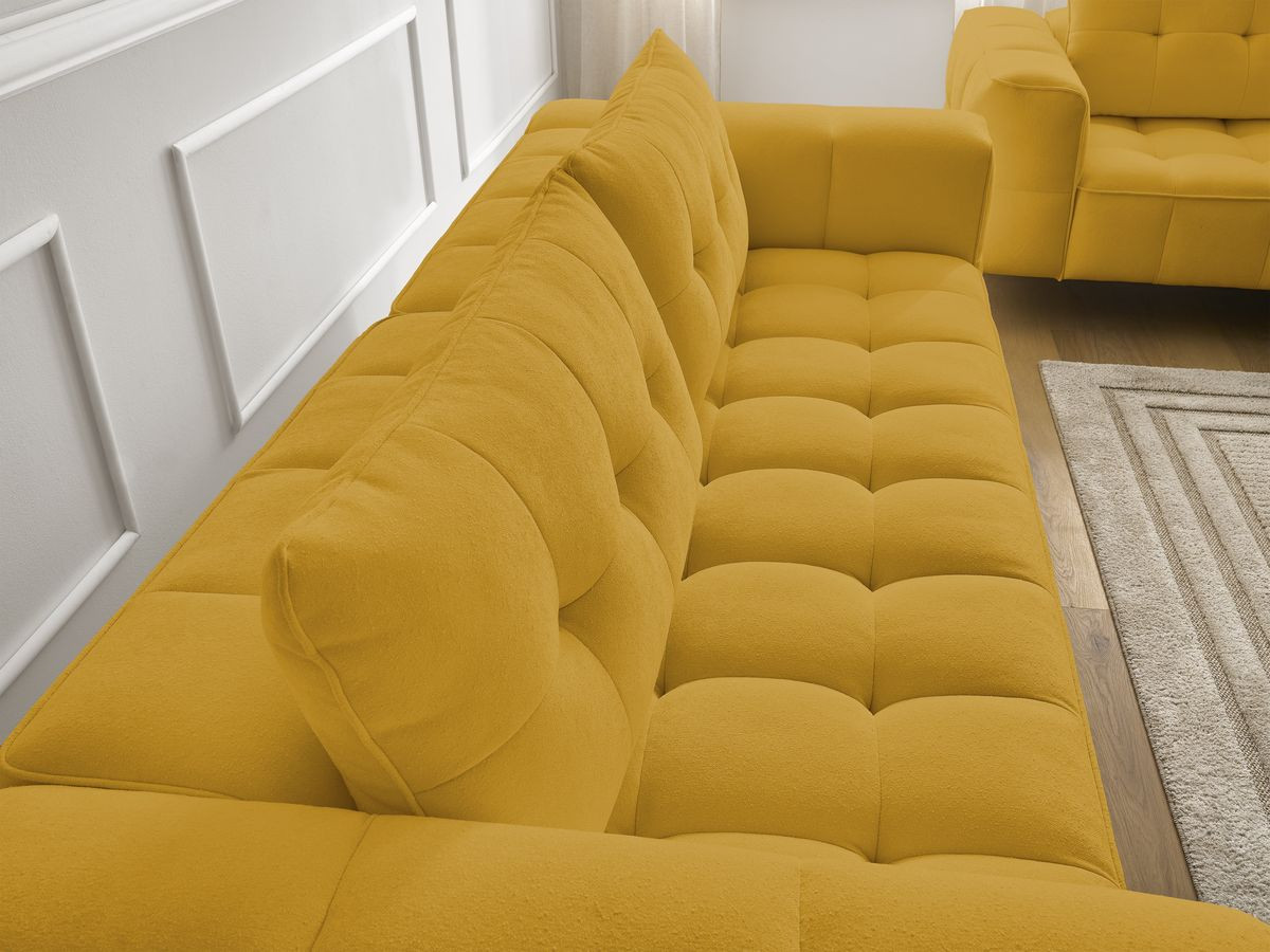 Bobochic Anis Sofa-Set 3- und 2-Sitzer mit Pouf Strukturstoff Gelb