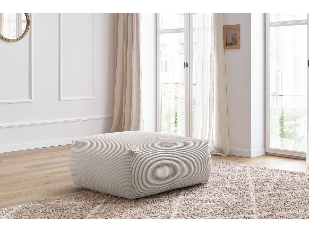 Bobochic Voltaire Pouf 106 × 90 cm Cordsamt Beige