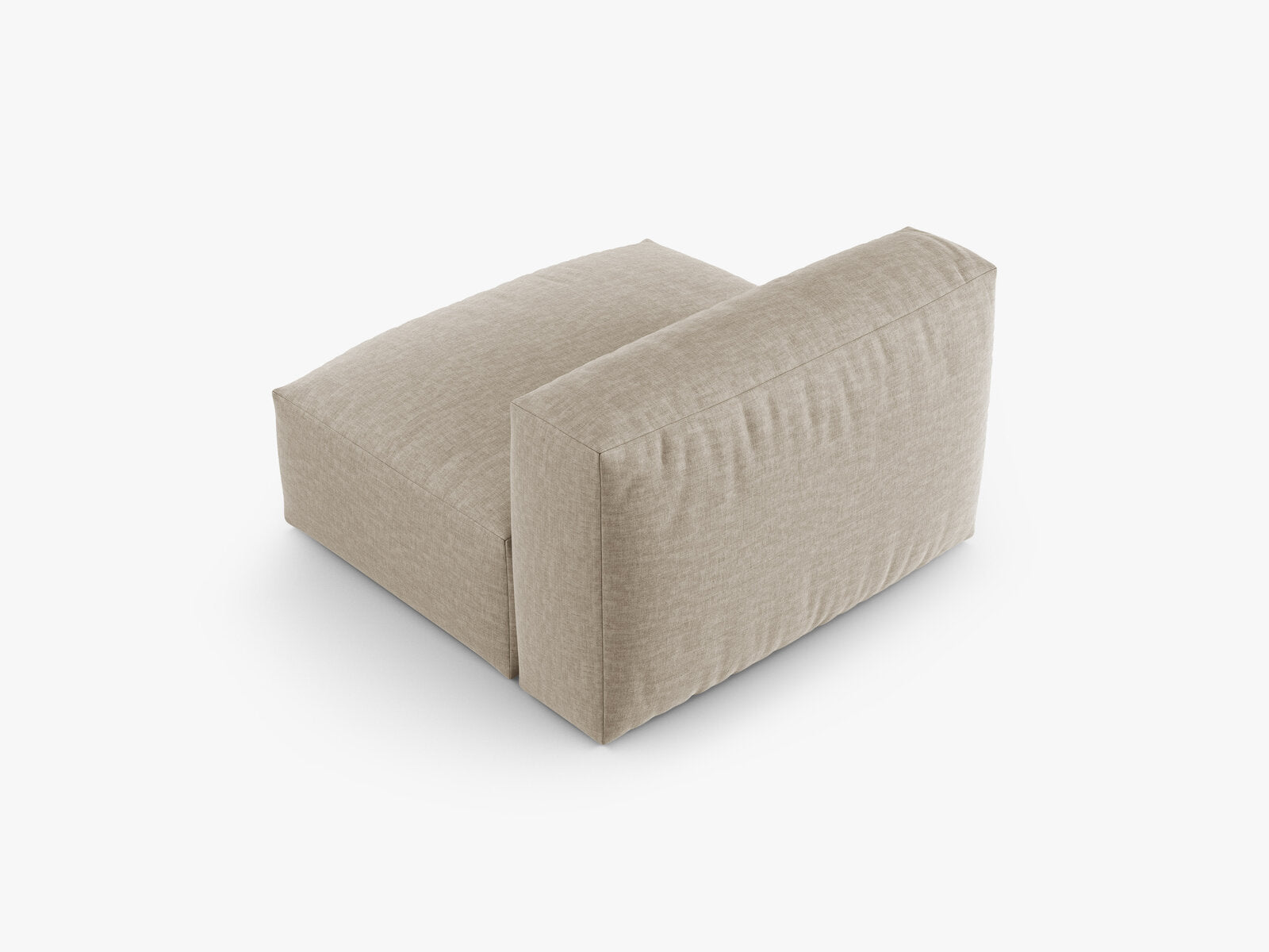 Micadoni Mittelmodul Martina 1-Sitzer 90cm Sitztiefe Strukturierter Stoff Boston Helles Beige