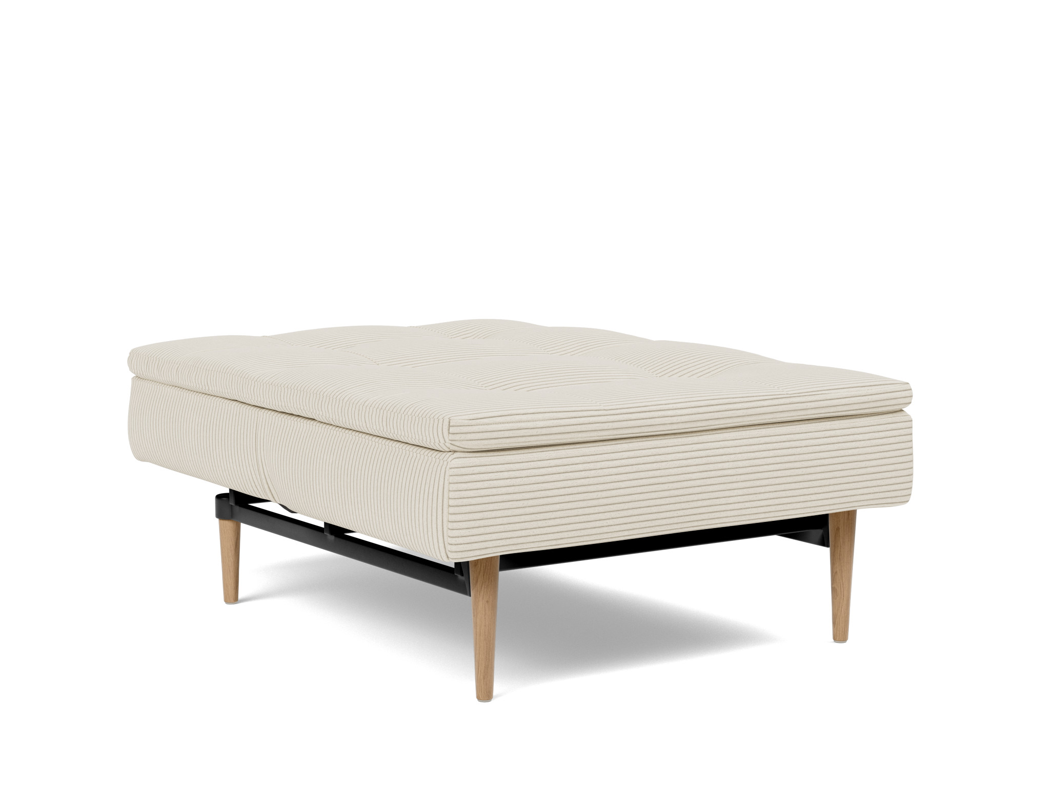 Sessel Dublexo Kord Corduroy 594-Ivory Beine Styletto Eiche hell