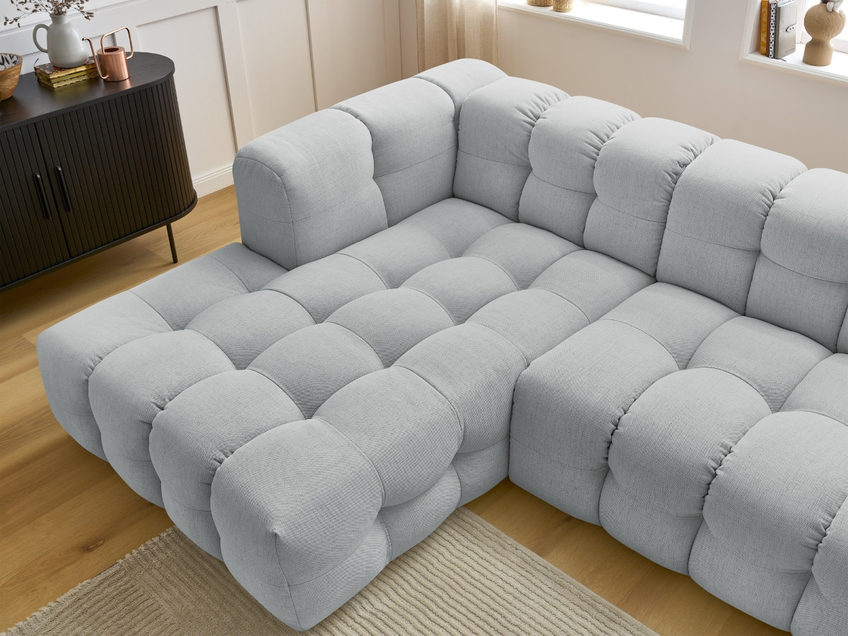 Bobochic Cloud Ecksofa 288 × 184 cm Stoff Hellgrau Ecke links