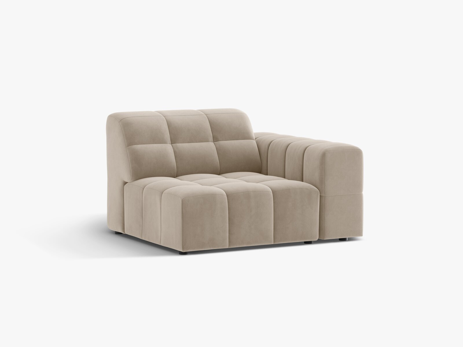 Micadoni Jennifer Sofamodul Rechts Samt Bluvel Dunkelbeige