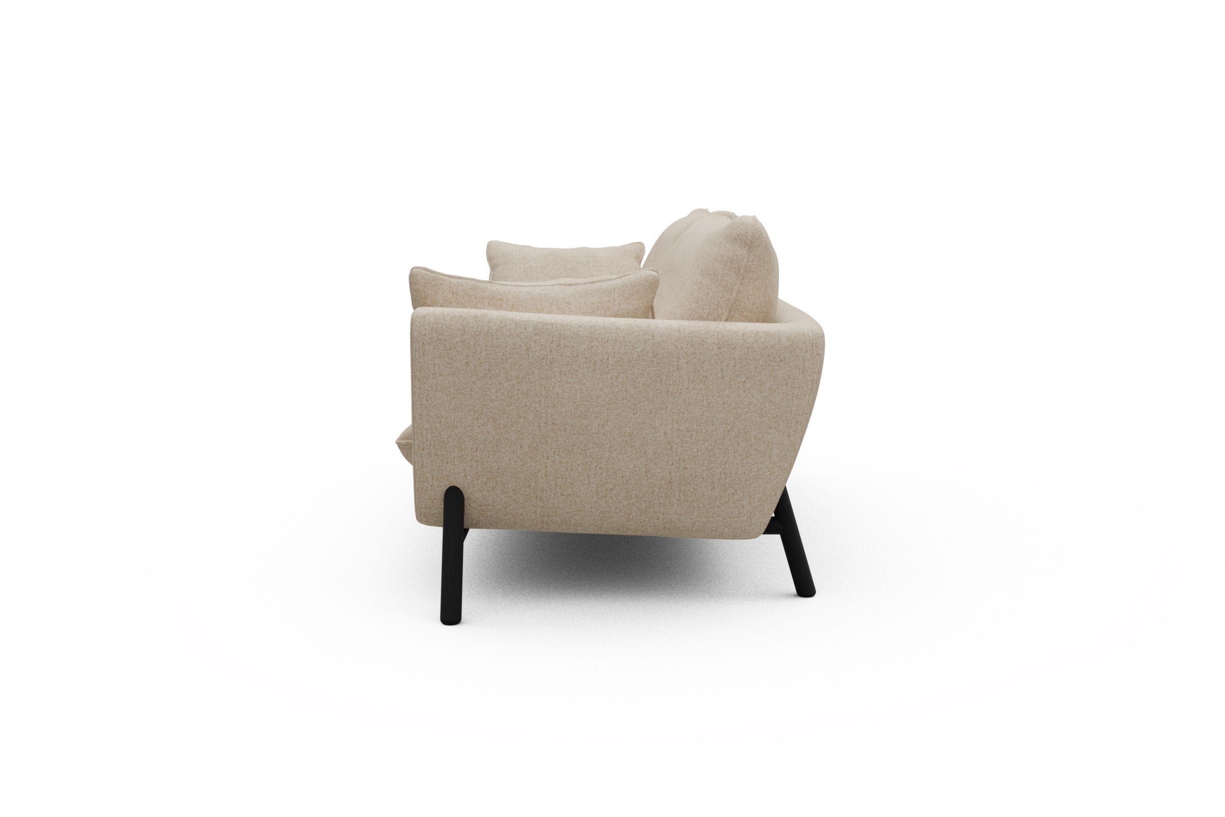 Sofa Emil 3-Sitzer Beinfarbe Eiche Schwarz Casone-Natural-Beige