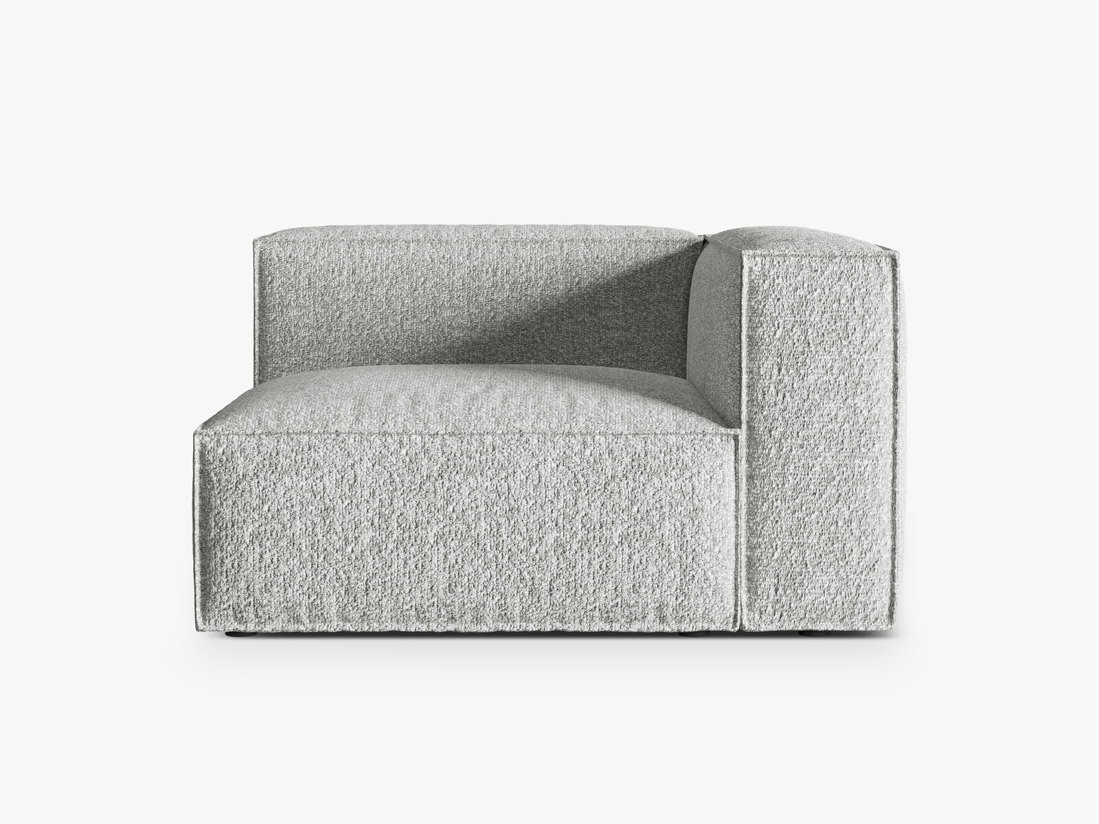Micadoni Eckmodul Groß Nuria 1-Sitzer Boucle Monet Silber Rechts