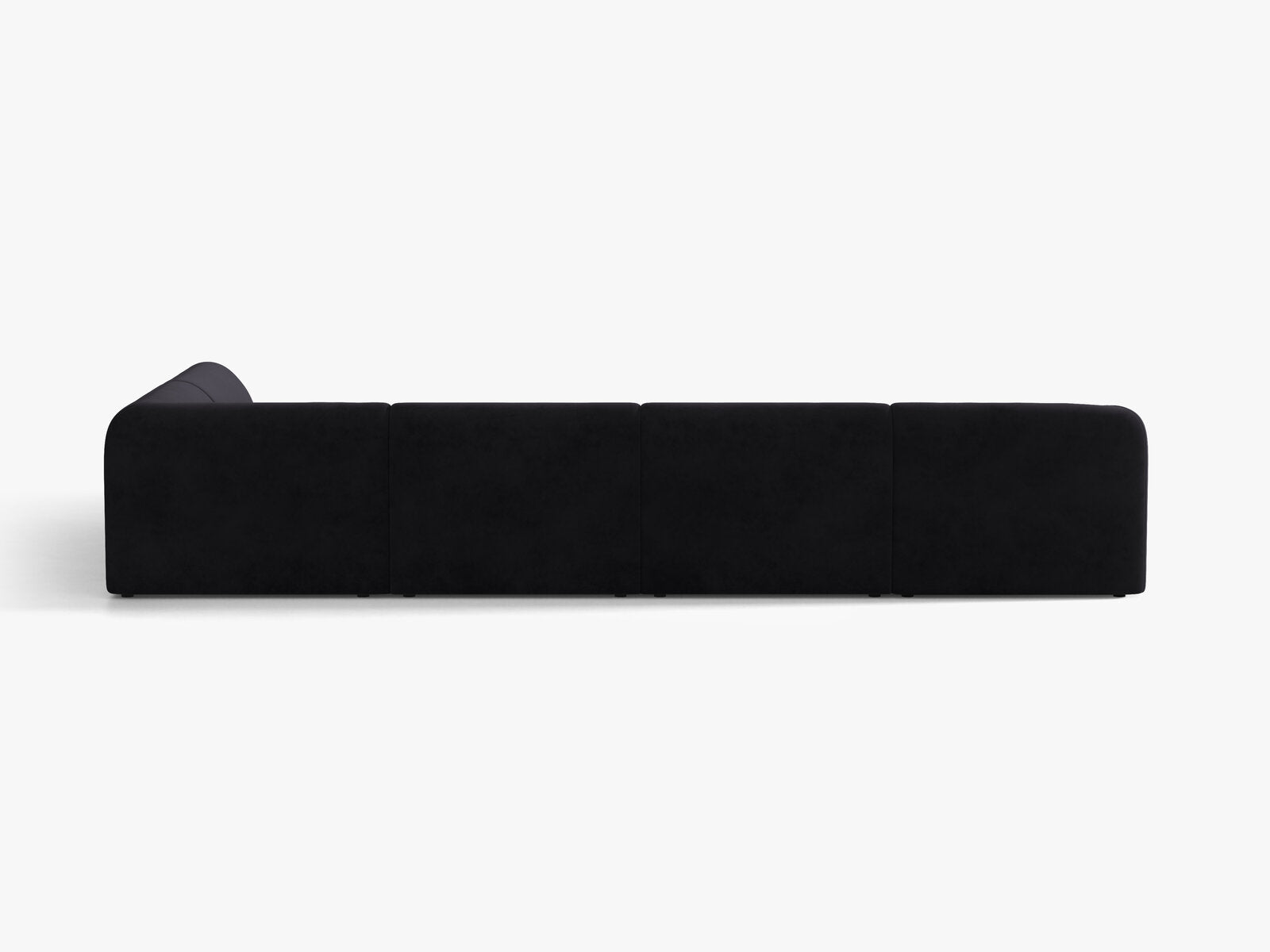 Micadoni Panorama-Ecksofa Miley 6-Sitzer Rechts Samt Venus Schwarz