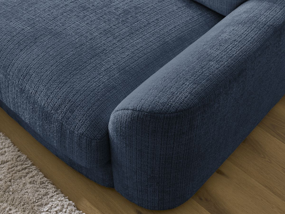 Bobochic Leonore Ecksofa Strukturstoff Dunkelblau Ecke links