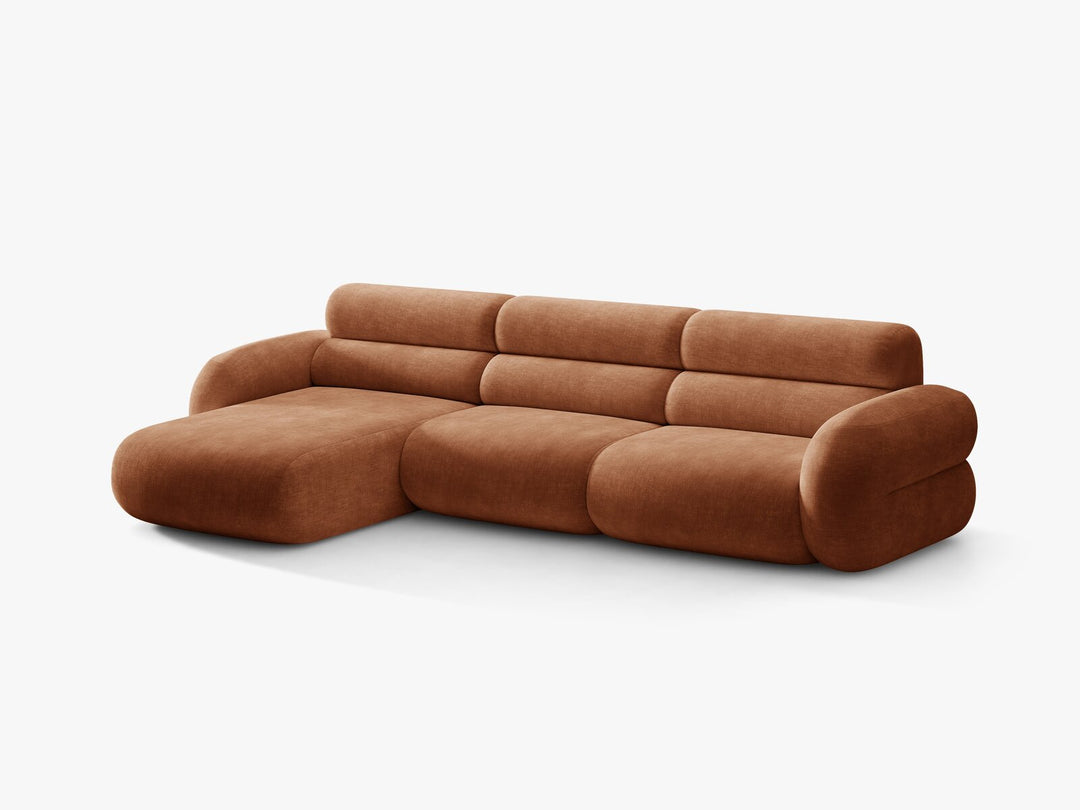 Micadoni Neo Ecksofa 4-Sitzer Links Chenille Golden Terrakotta