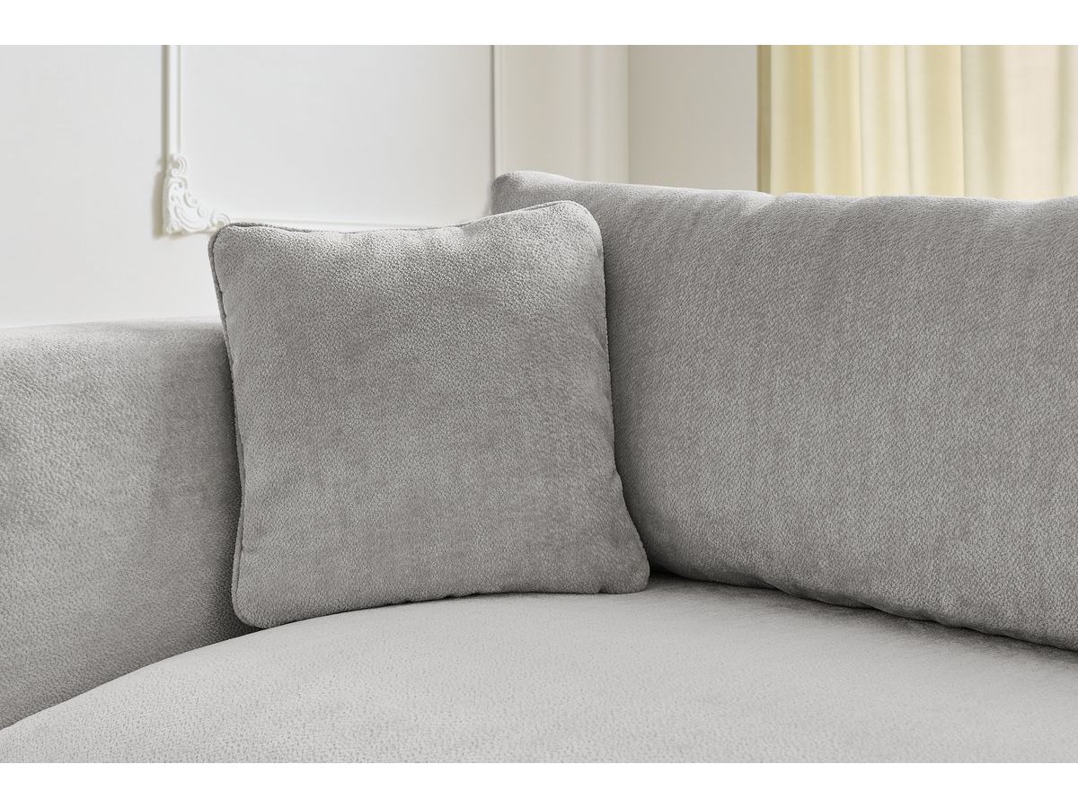 Bobochic Ezechiel Schlafsofa 3-Sitzer mit Bettkasten Stoff Hellgrau