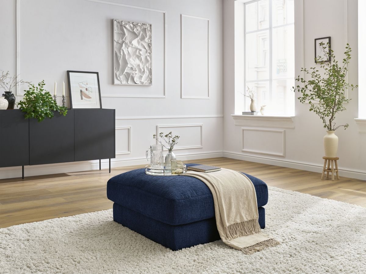 Bobochic Leonard Pouf Strukturstoff Dunkelblau