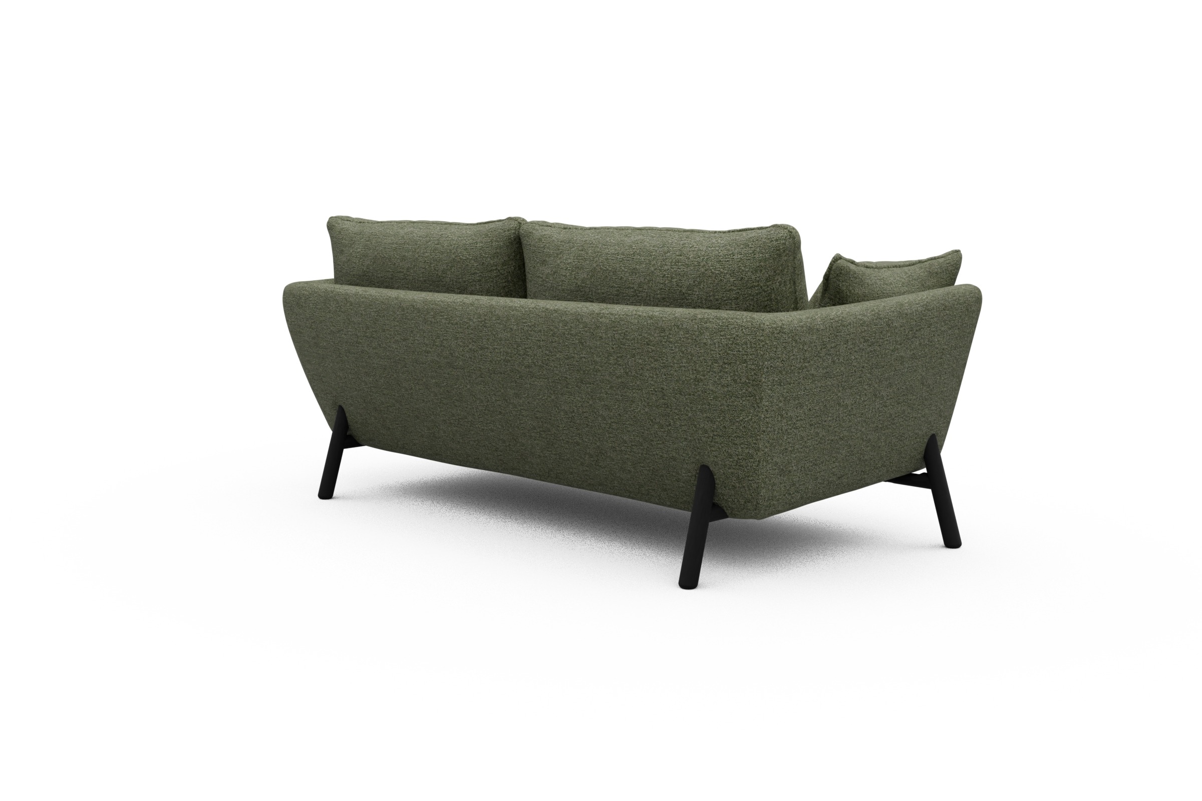 Sofa Emil 2-Sitzer Beinfarbe Eiche Schwarz Carreno-Vivid-Green