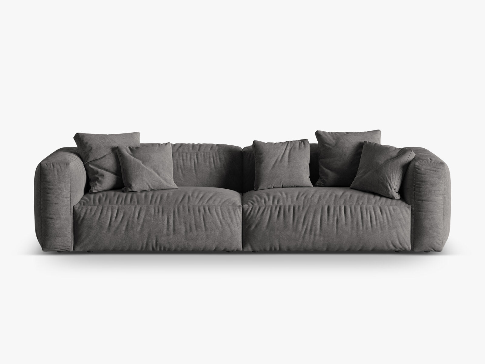 Micadoni Sofa Martina 4-Sitzer Samt Vogue Grau