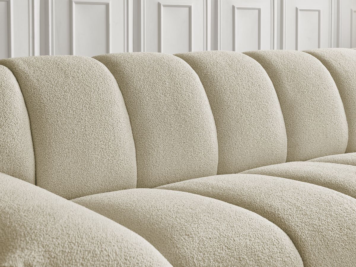 Bobochic Hayden Sofa 2-Sitzer Bouclé-Stoff Beige