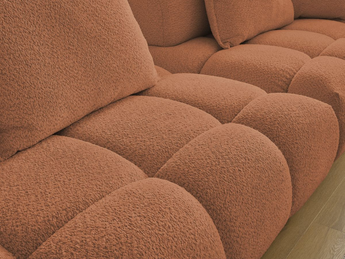 Bobochic Alya Sofa 4-Sitzer Bouclé-Stoff Orange