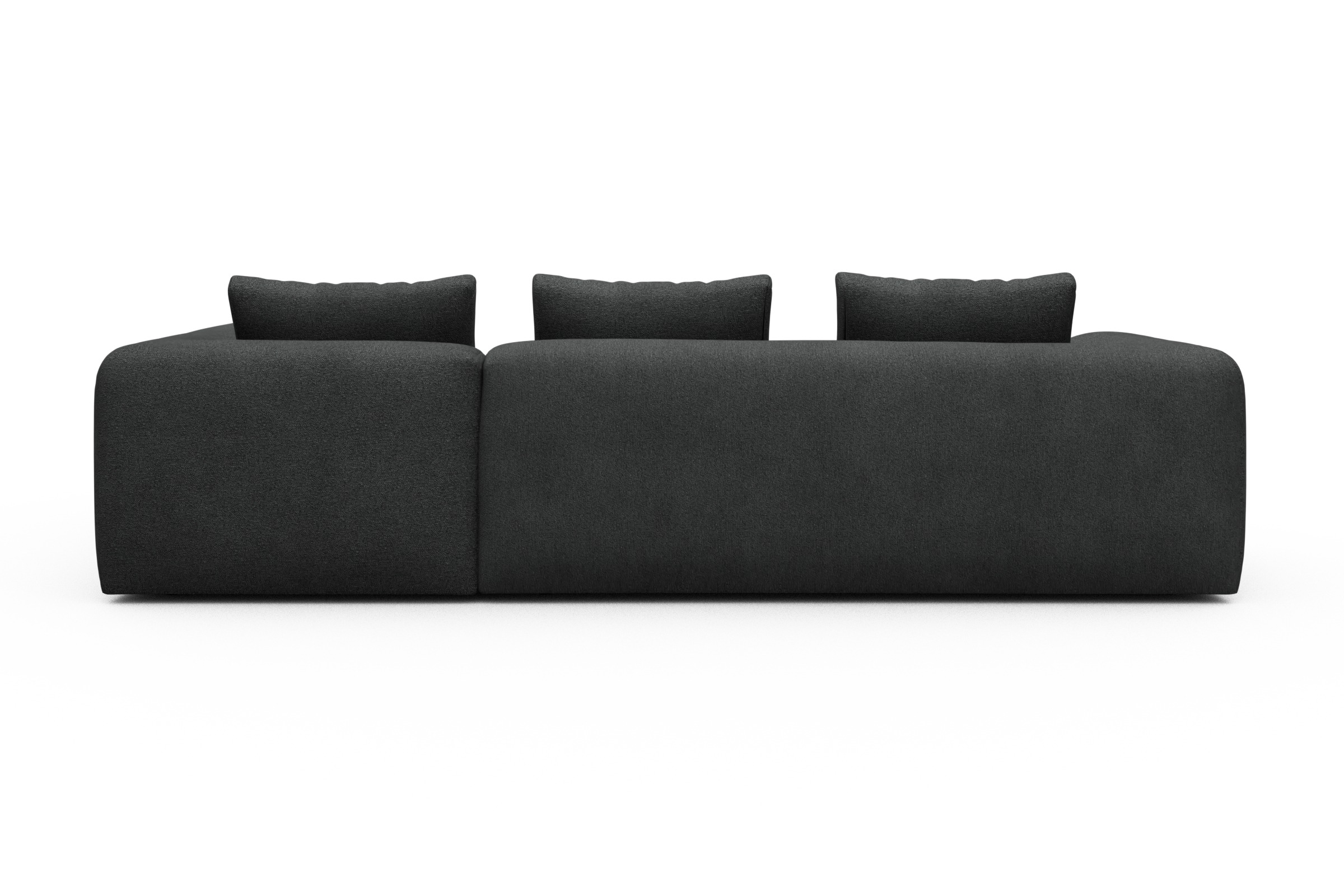 Ecksofa Fred 2x 2,5-Sitzer rechts offen Boucle-Charcoal
