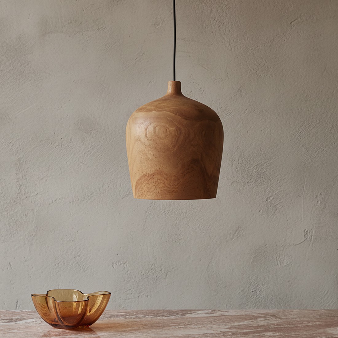 Raw Materials Pendelleuchte Dome/Bottle Teak