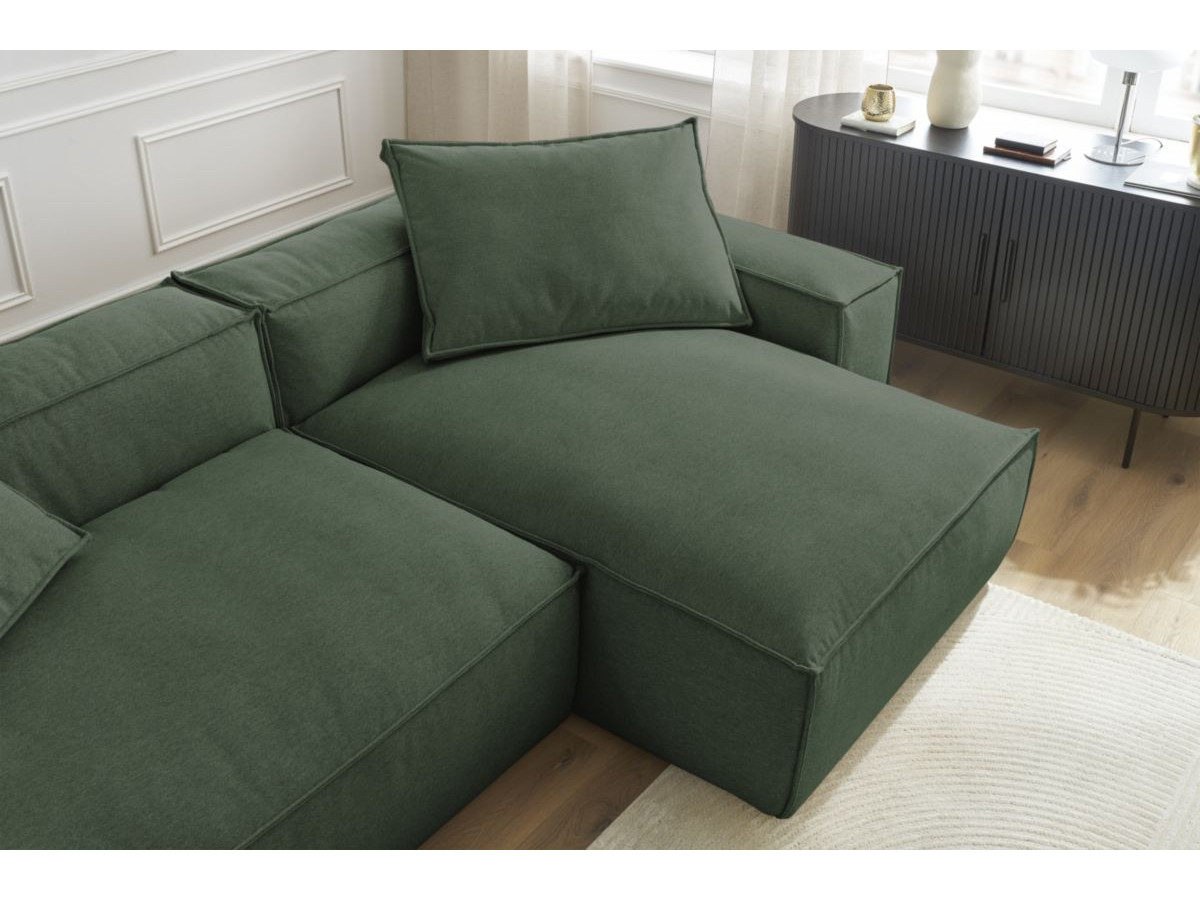 Bobochic Boheme Ecksofa, 2 Kissen Melange-Stoff Grün