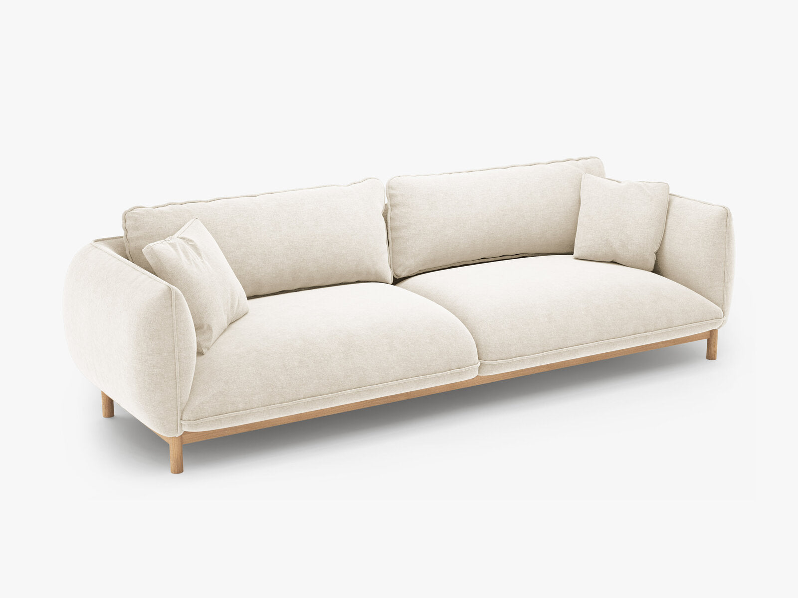 Micadoni Ada Sofa 4-Sitzer Strukturierter Stoff Wind Elfenbein