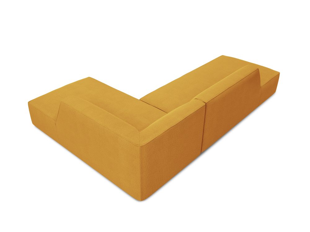 Cosmopolitan Design Ecksofa Siena 4-Sitzer offen Strukturierter Stoff Ottawa Gelb Rechts