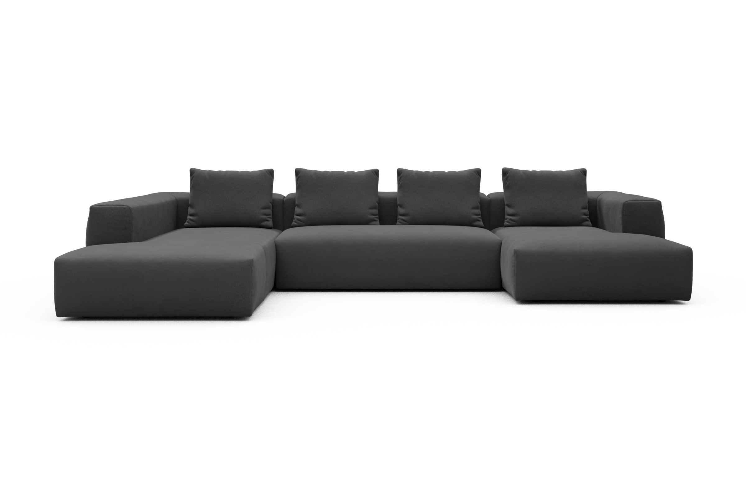 Skandi Home Wohnlandschaft Fred Relax-Ecke links mit 2-Sitzer und Chaiselongue rechts Satya-Zinc moebelfaktor