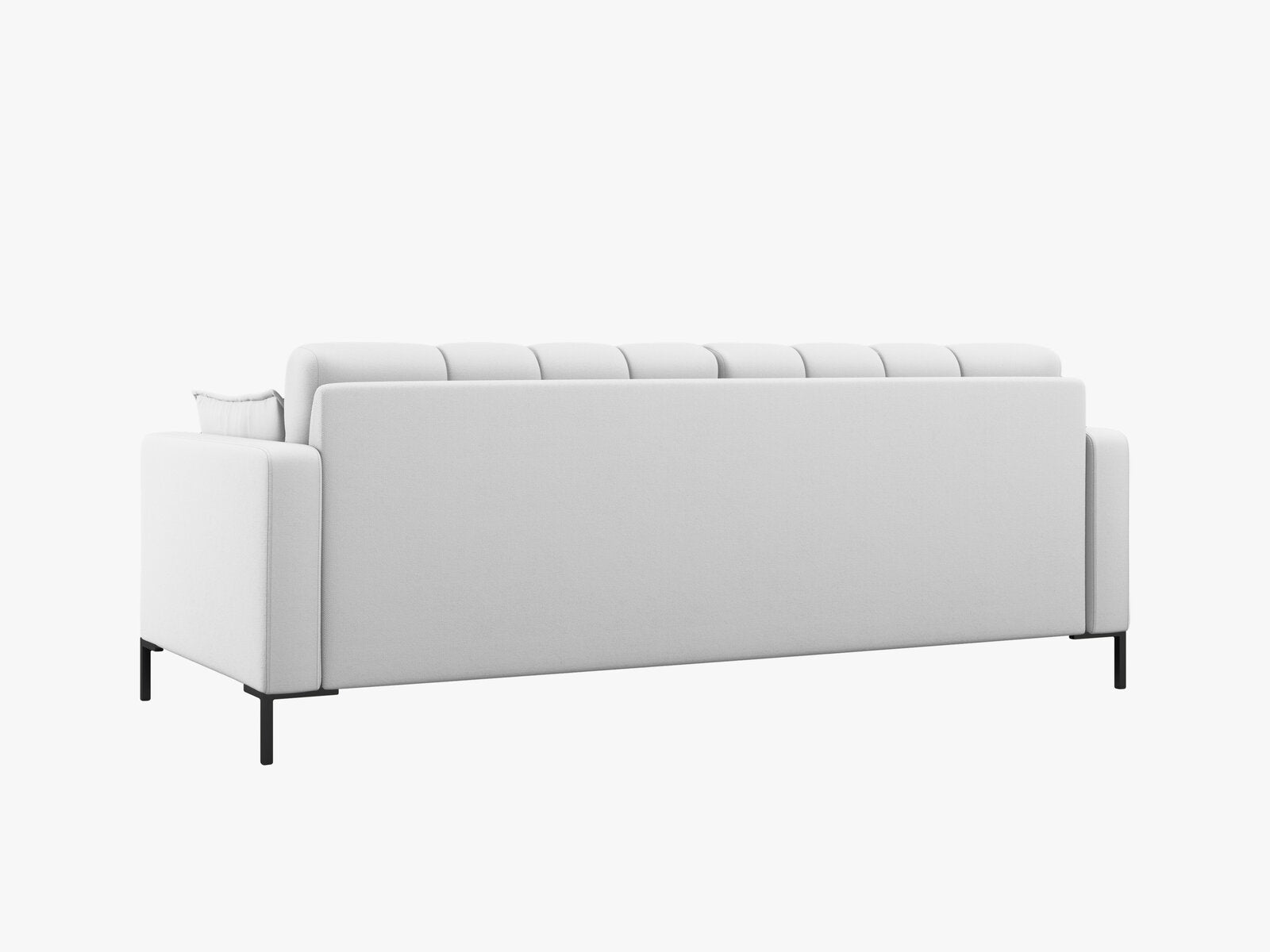 Micadoni Sofa Mamaia 4-Sitzer Strukturierter Stoff Neve Hellgrau schwarze Beine