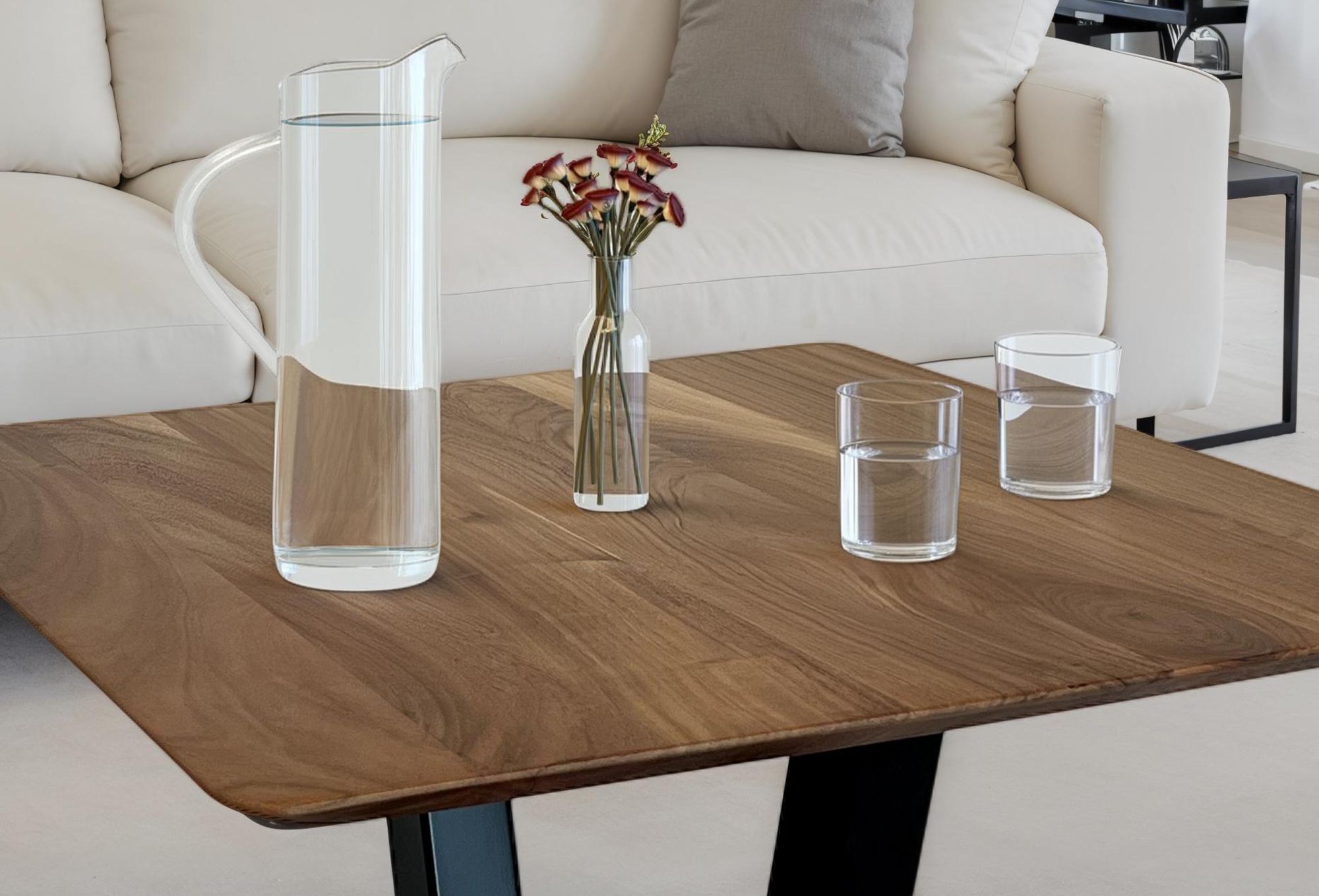 Couchtisch Hjelme Massivholz Akazie 60 × 60 × 40 cm