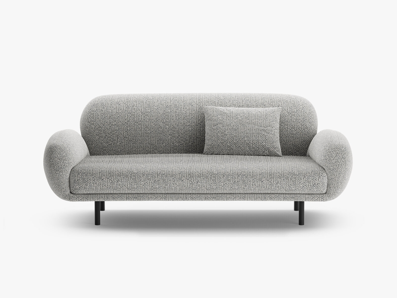 Micadoni Sofa Poppy 2-Sitzer große Version Chenille Silencio Grau