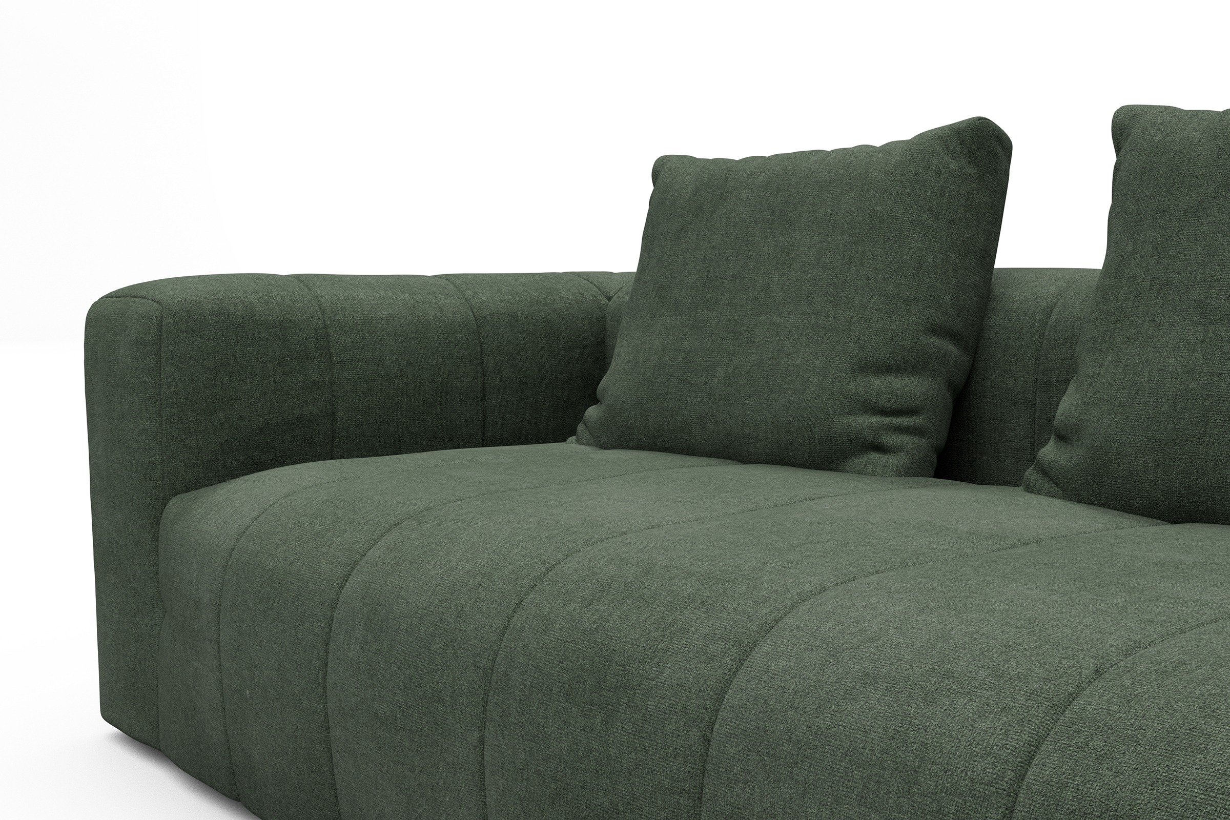 Ecksofa Hugo 2x 2,5-Sitzer Armlehne links Casone-Forest-Green