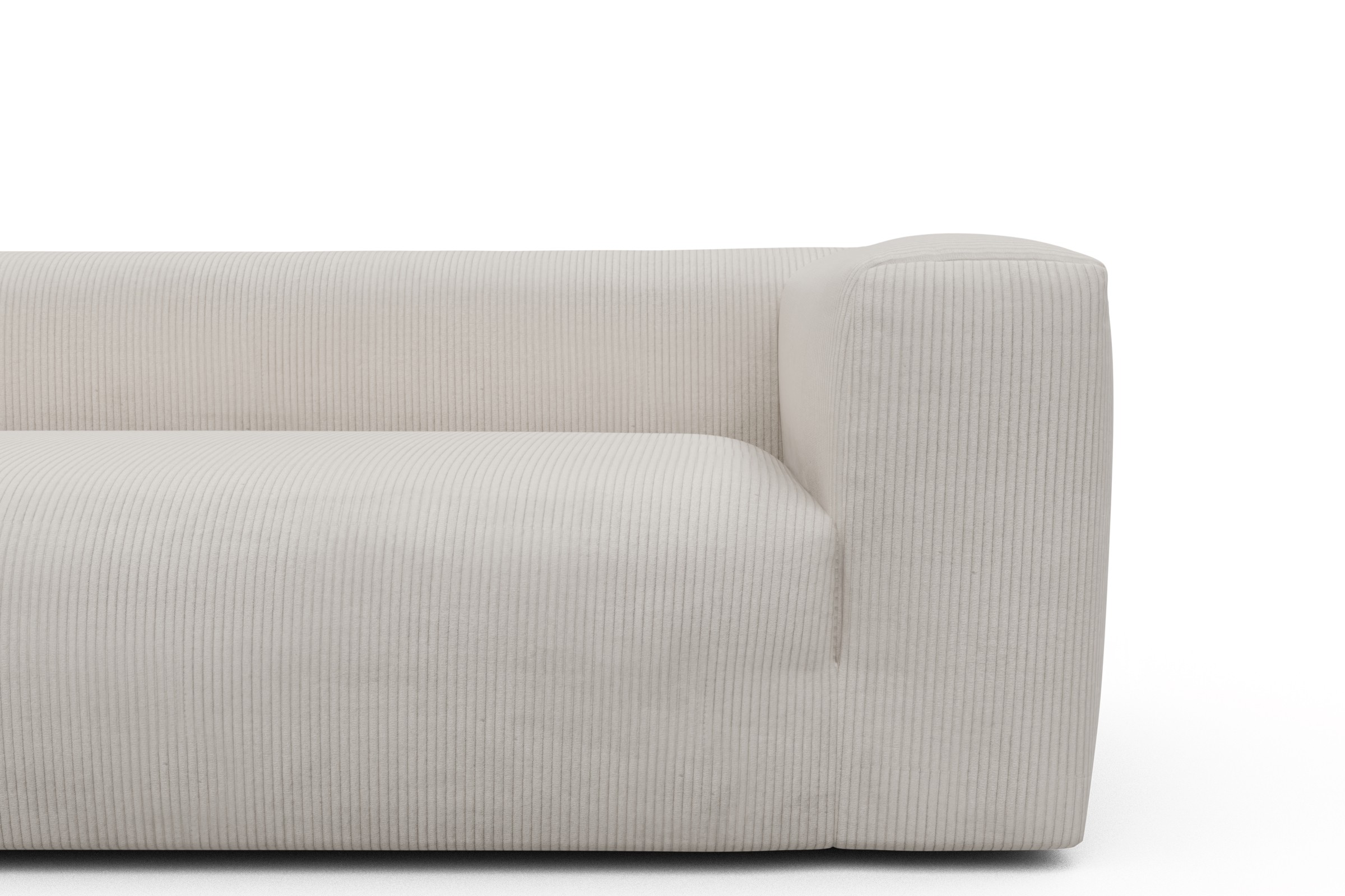 Ecksofa Fred Relax-Ecke links mit 2,5-Sitzer Kord Corduroy 594-Ivory