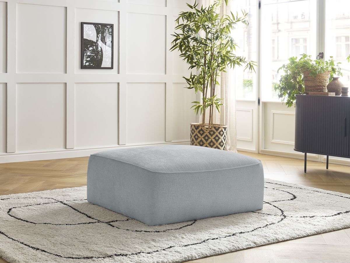 Bobochic Leopold Pouf Strukturstoff Hellgrau