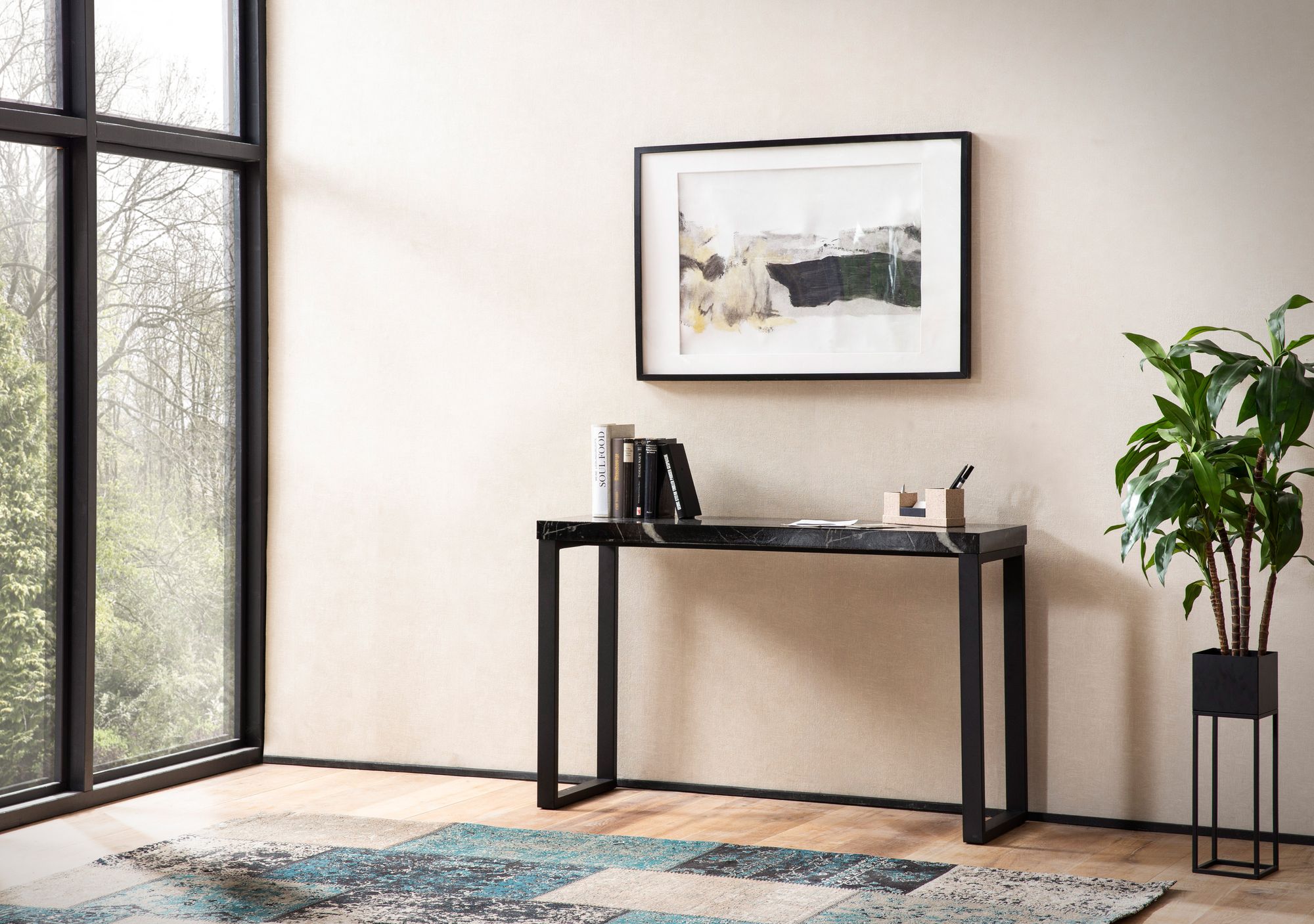 Konsolentisch Sykkylven Marmor Schwarz 120 × 39 × 75,5 cm