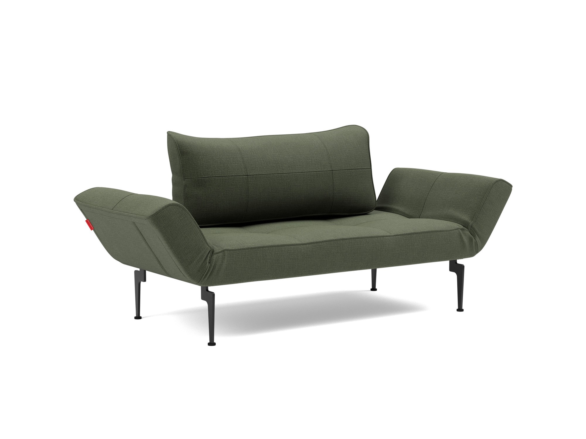 Tagesbett Zeal Chenille Esina 413-Olive-Green Beine Laser schwarz