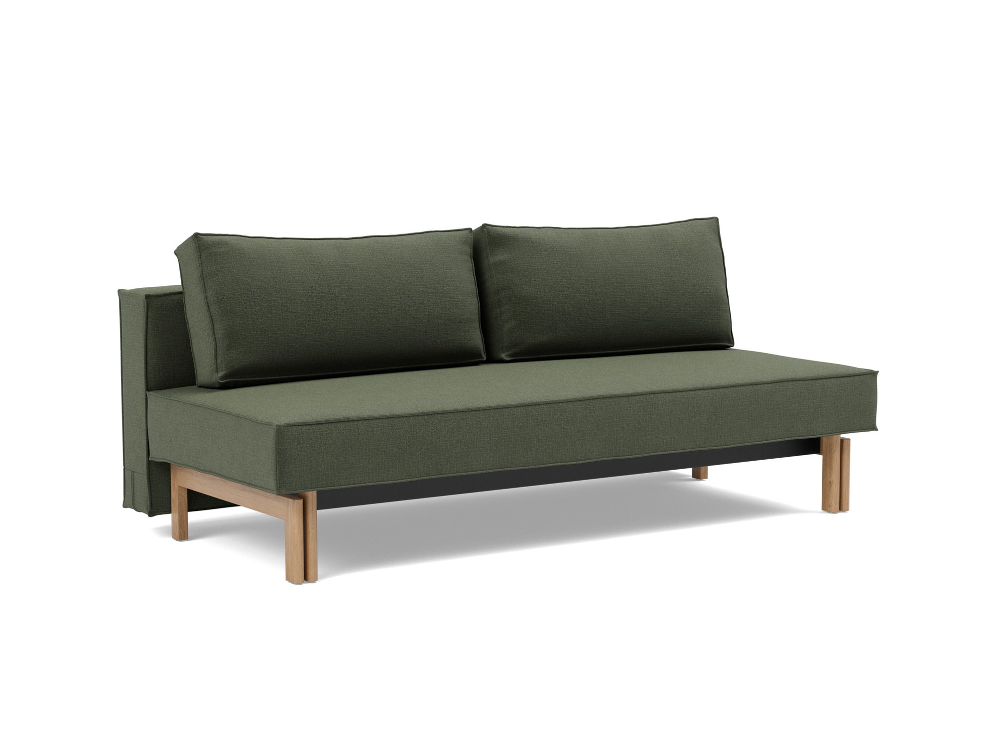 Schlafsofa Sly Chenille Esina 413-Olive-Green Beine Eiche