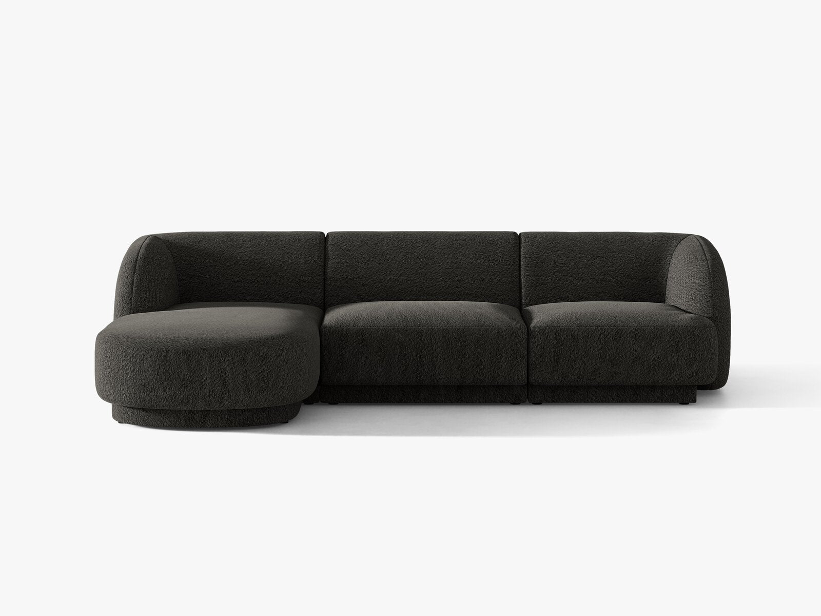 Micadoni Ecksofa Miley 4-Sitzer Links Boucle Baloo Braun