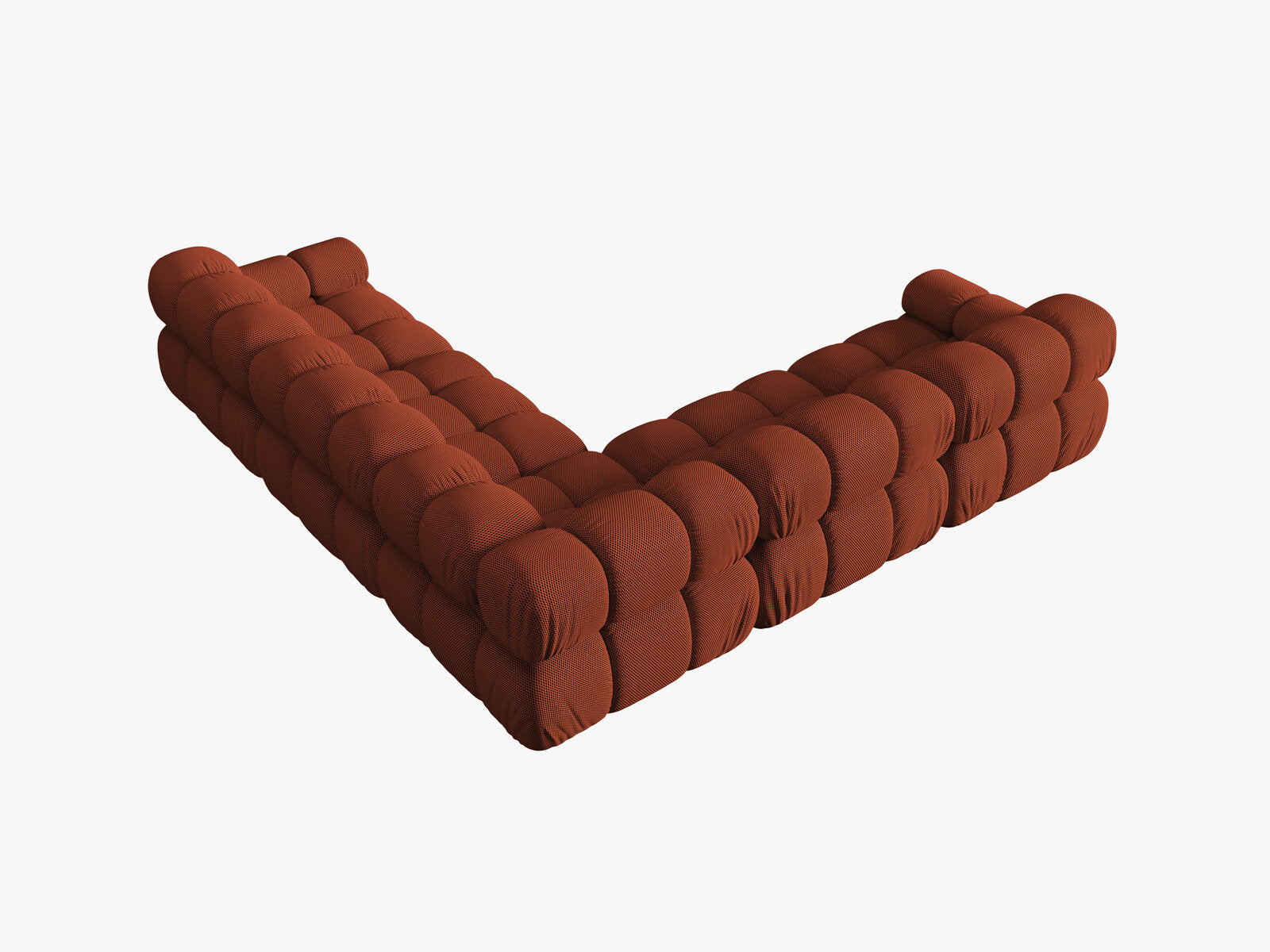Micadoni Symmetrisches Ecksofa Bellis 5-Sitzer 3D-Stoff Sonic Ziegel