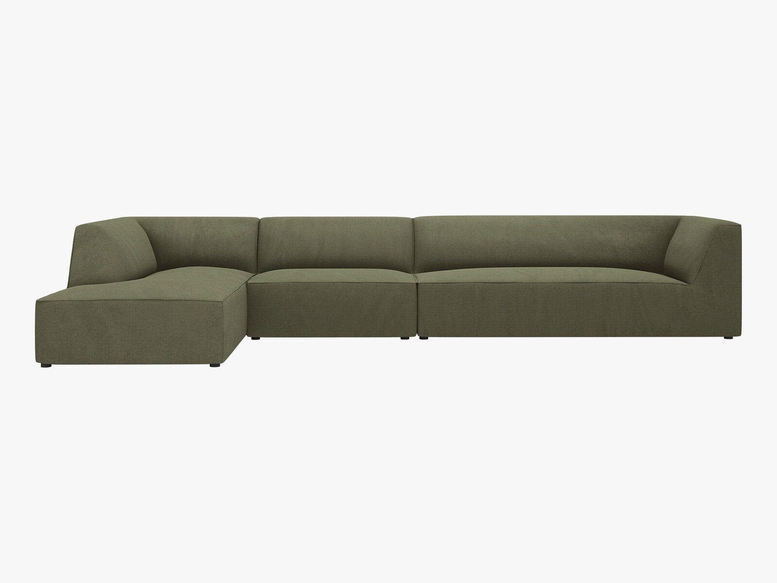 Micadoni Ecksofa Ruby 5-Sitzer Links Kord Scala Grün